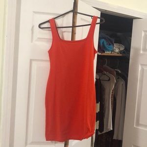 Red body con dress